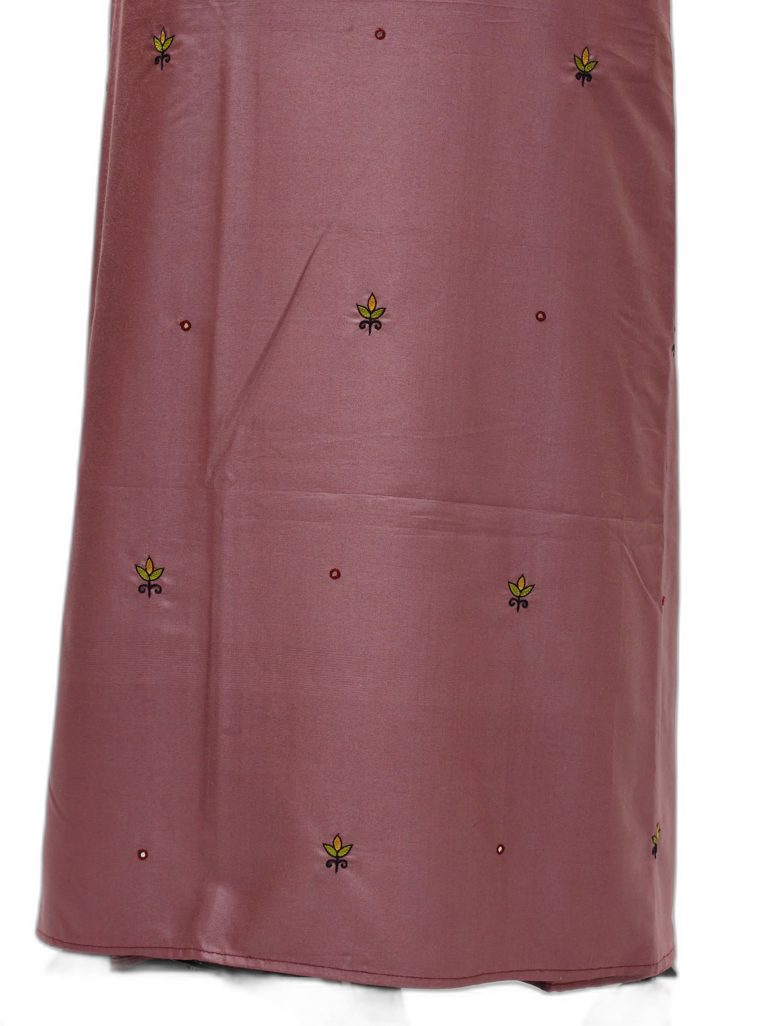 Hand-Embroidery (AARI WORK) Unstitched Kurti – Rose Dust Cotton Silk